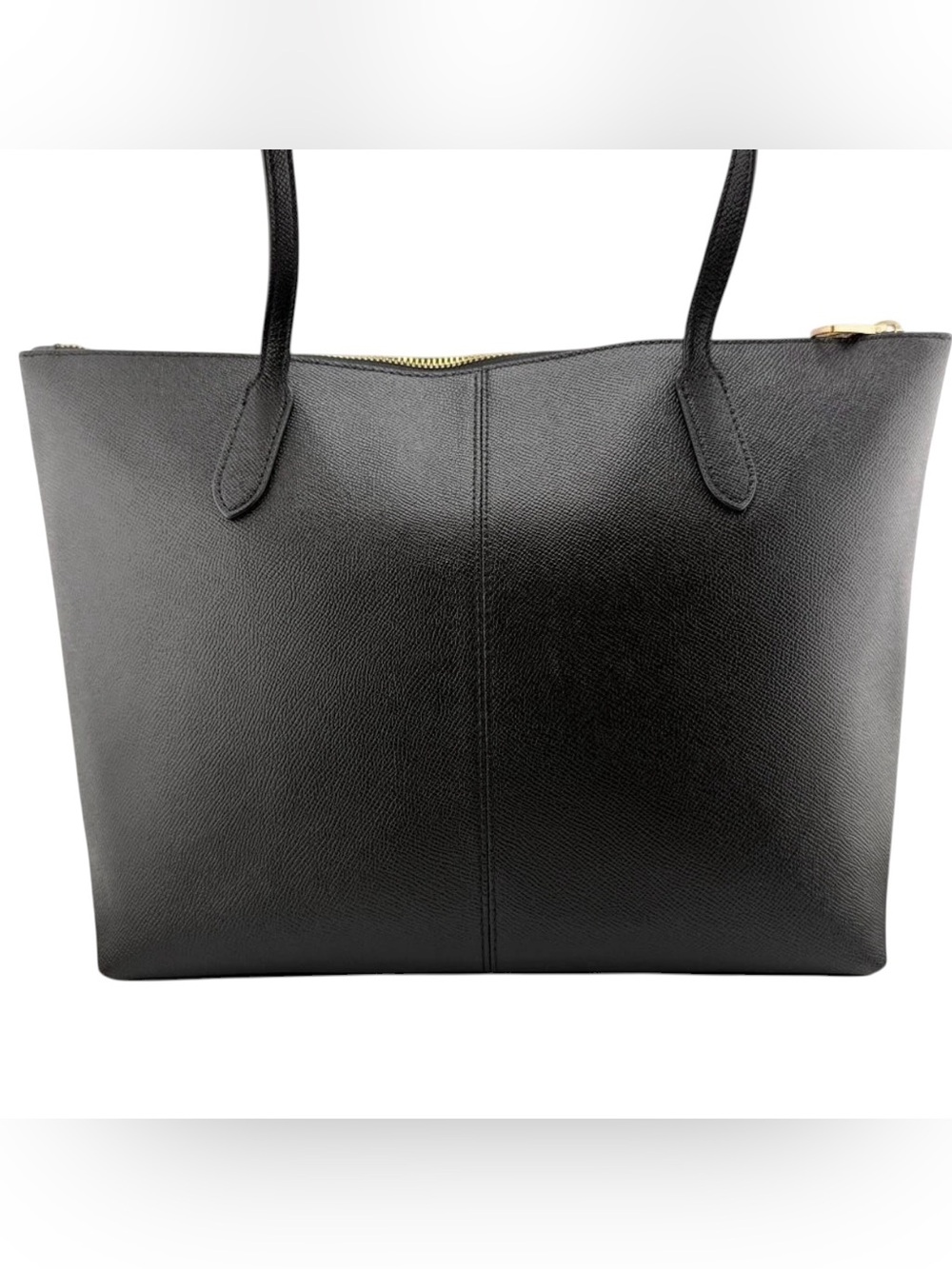 Coach Fiona Zip Tote Bag in Black Crossgrain Leather with Gold Hardware - Picture 2 of 8